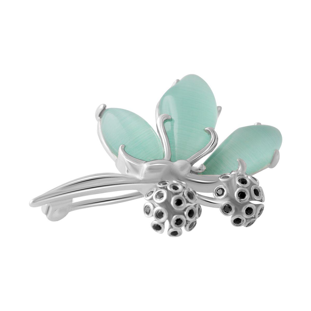

Серебряная брошка SilverAlex с кошачим глазом