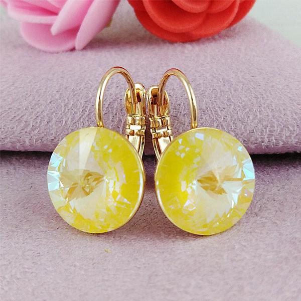 

Серьги SWAROVSKI Желтый опал медицинское золото позолота 18К французский замок А/В 7-0106