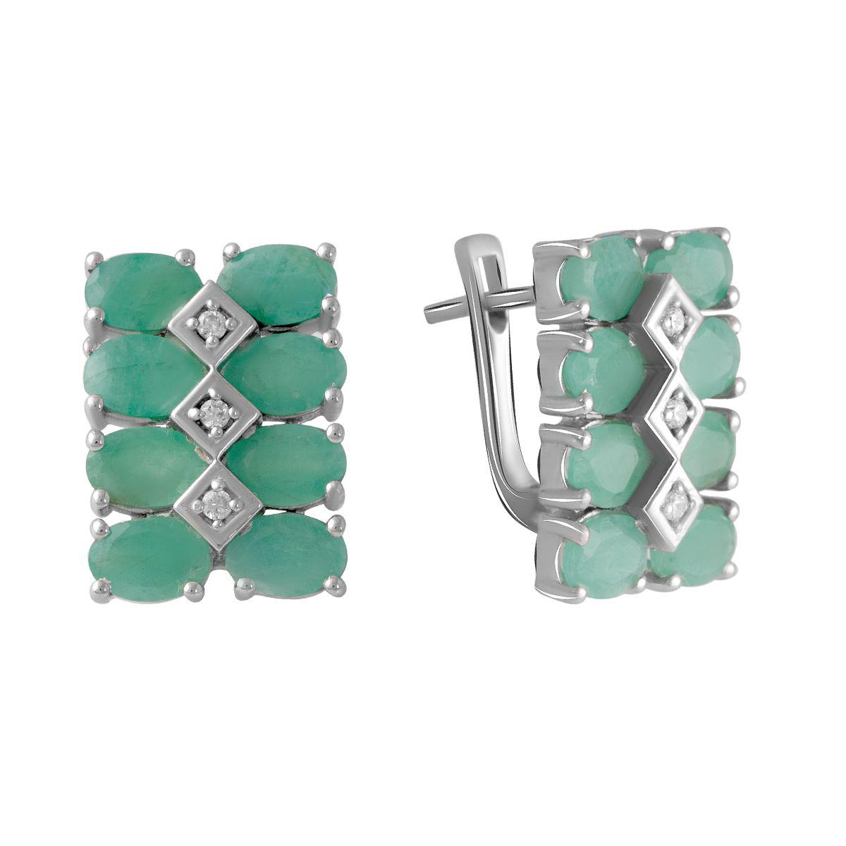 

Серебряные серьги SilverAlex с натуральным изумрудом