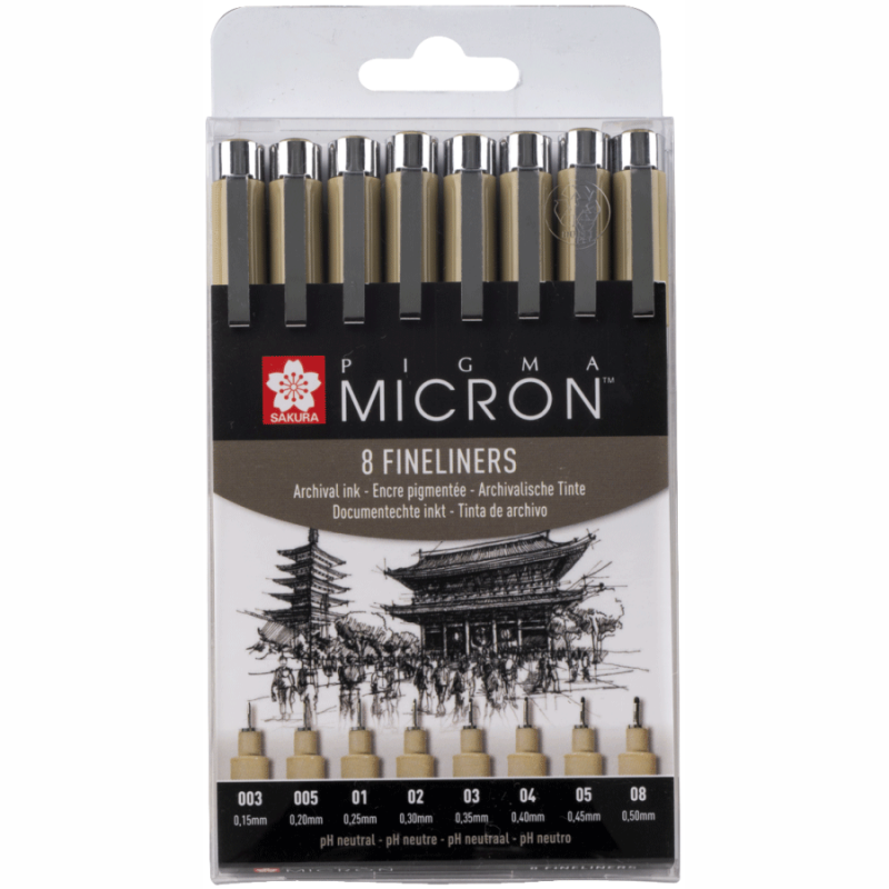 

Набор линеров черных Sakura Pigma Micron 8шт.