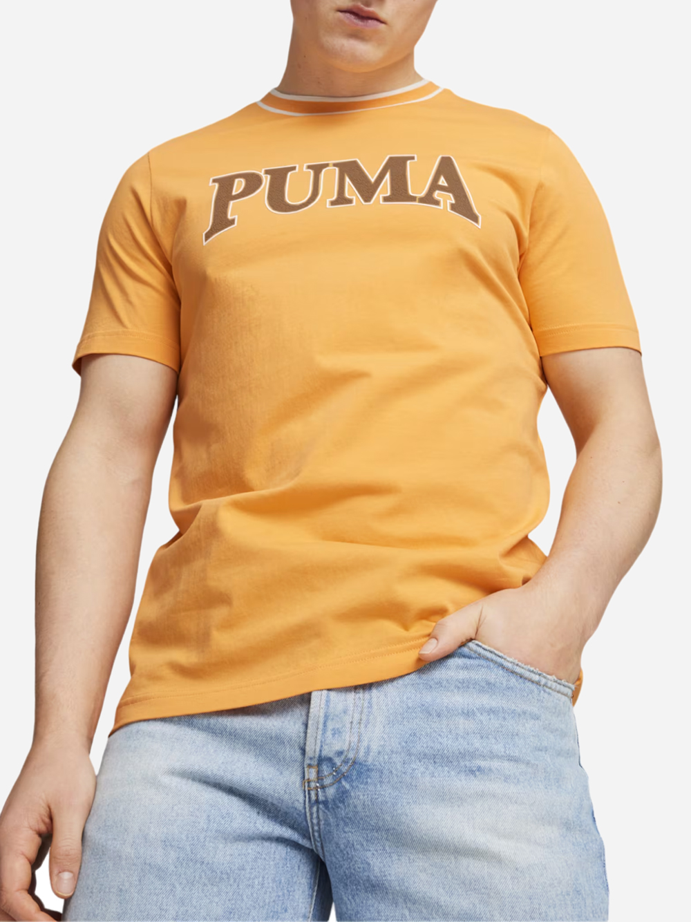 Акція на Футболка бавовняна довга чоловіча Puma Squad Graphic Tee 67896746 L Clementine від Rozetka