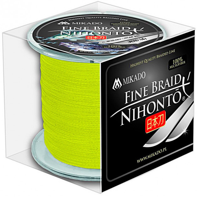 

Шнур рыболовный Mikado Nihonto Fine Braid 300 м 0.45 мм 37.40 кг fluo Yellow