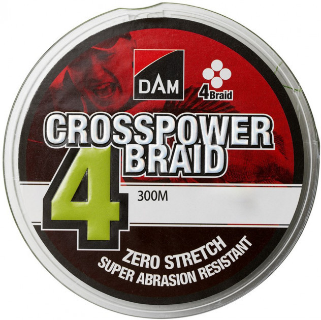 

Шнур рыболовный DAM Crosspower 4-Braid 300 м 0.10 мм 4.5 кг 10 Lb Green