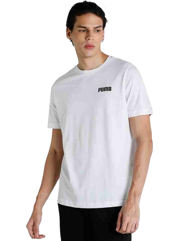 Акція на Футболка бавовняна довга чоловіча Puma ESS Small PUMA Tee M 84722502 L White від Rozetka