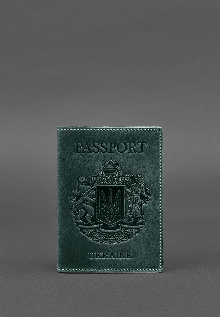 

Кожаная обложка для паспорта BlankNote с украинским гербом Зеленая (BN-OP-UA-iz)