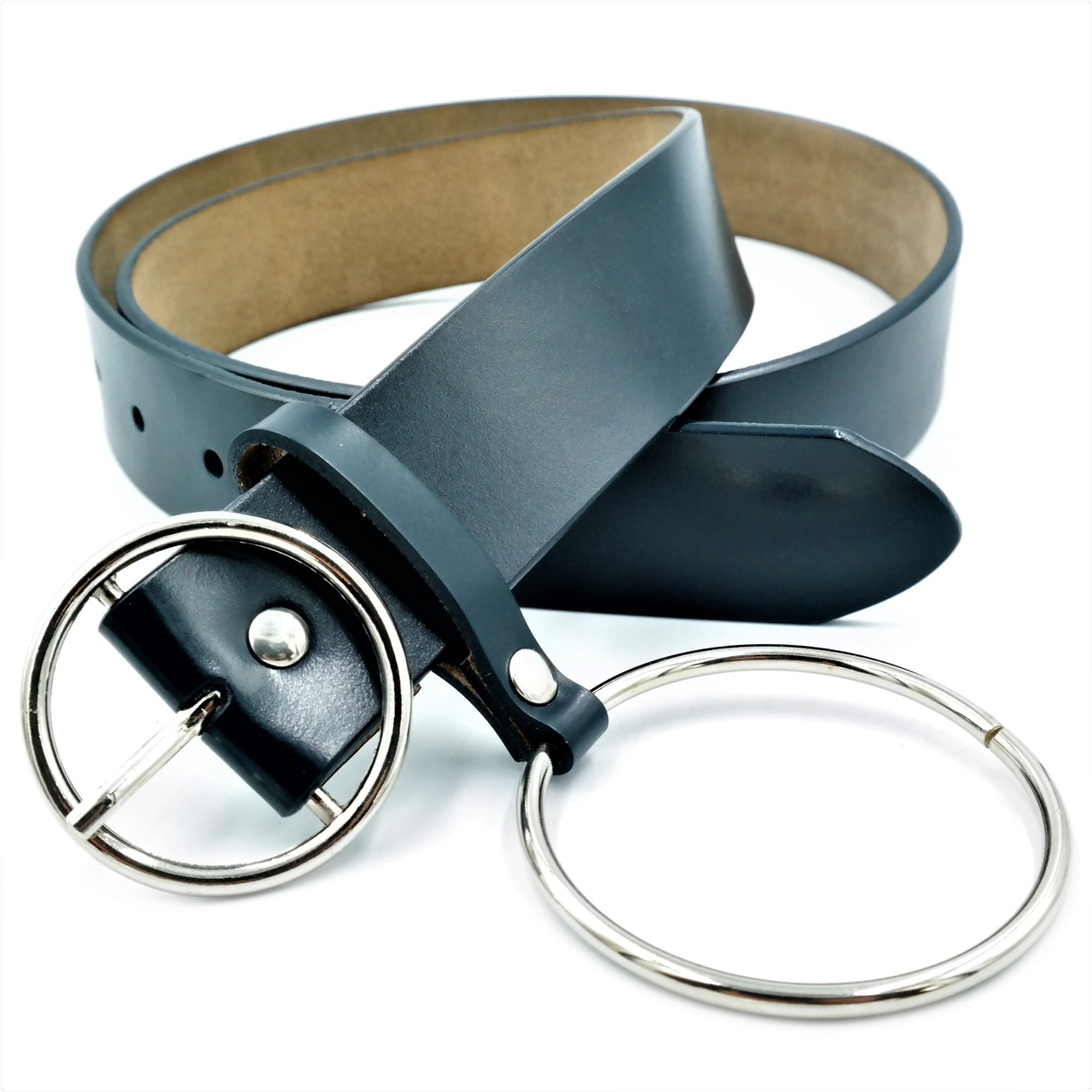 

Женский кожаный ремень Weatro 110-115х3,5 см Темно-синий 000146933