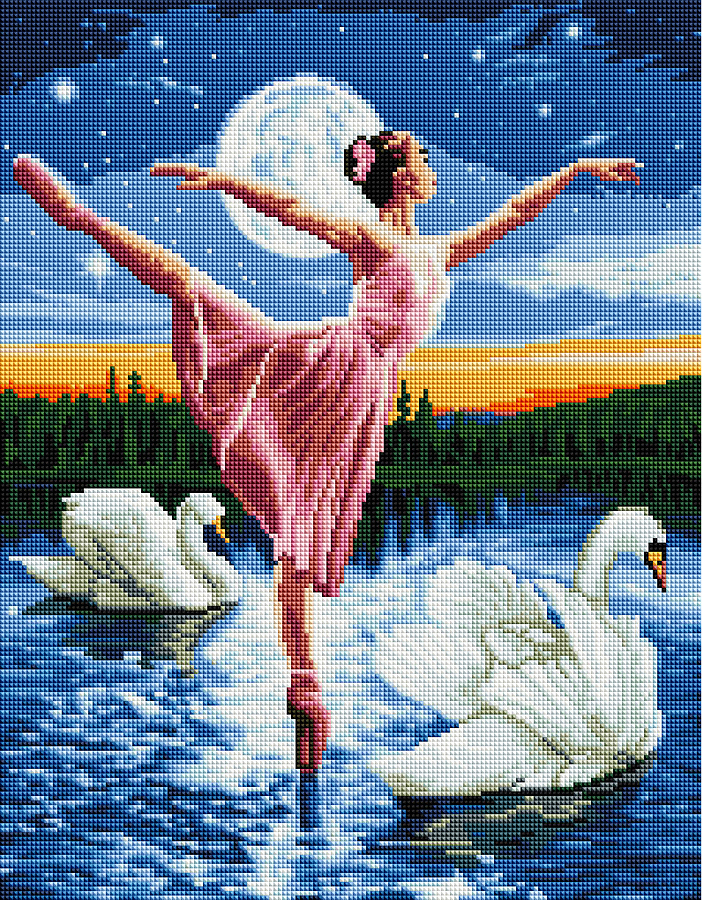 

Алмазная мозаика "Лебединое озеро" Brushme 40х50 см 000145503