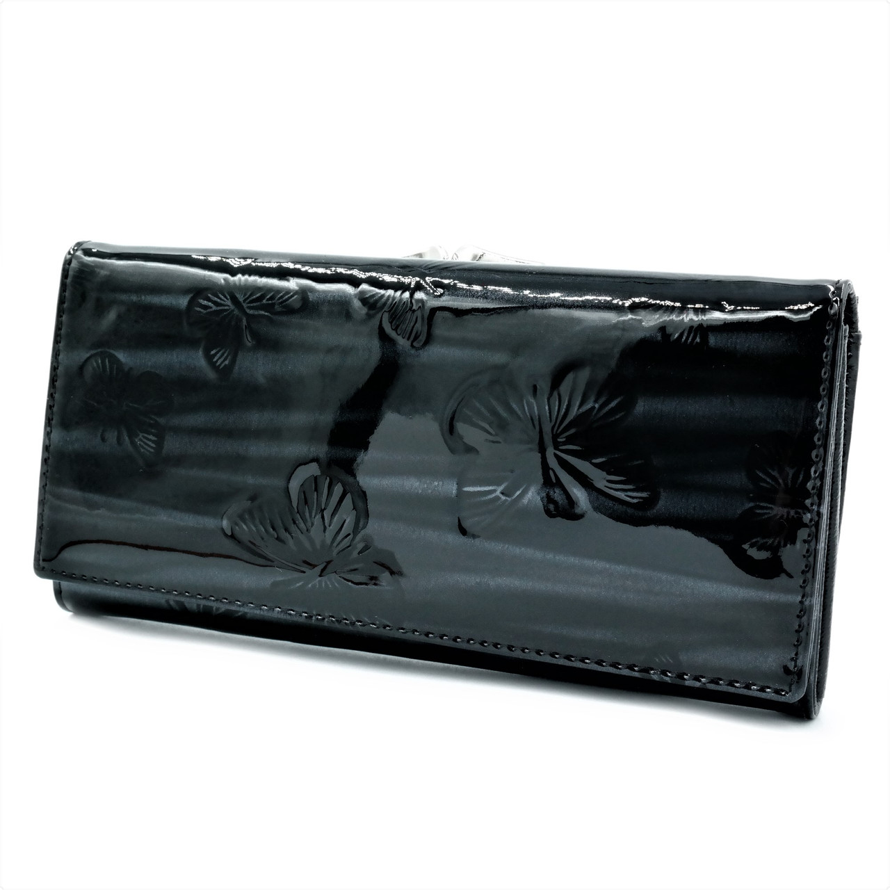 

Женский кожаный кошелек Cossroll 19х9,5х3 см Черный 000146465