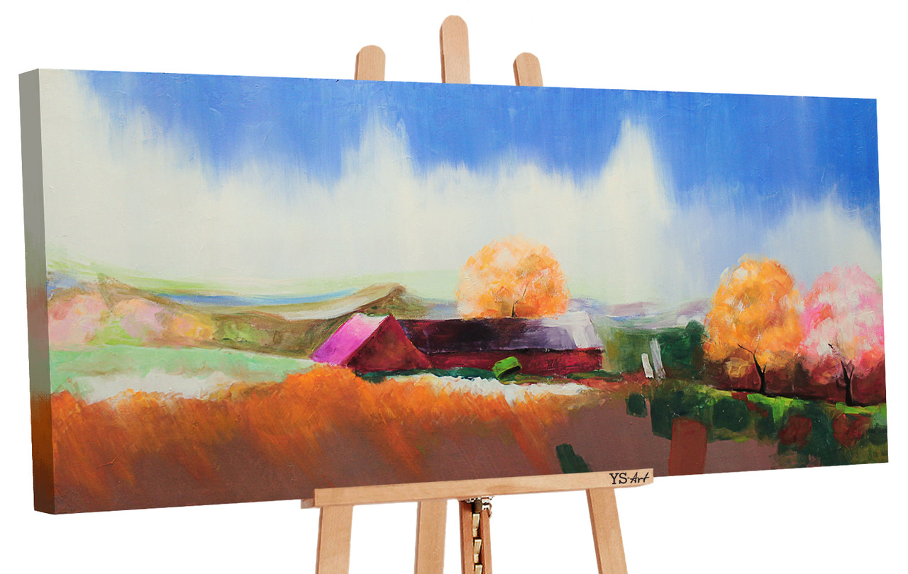 

100% Рисованая картина акриловыми красками на холсте YS-Art 115х50см