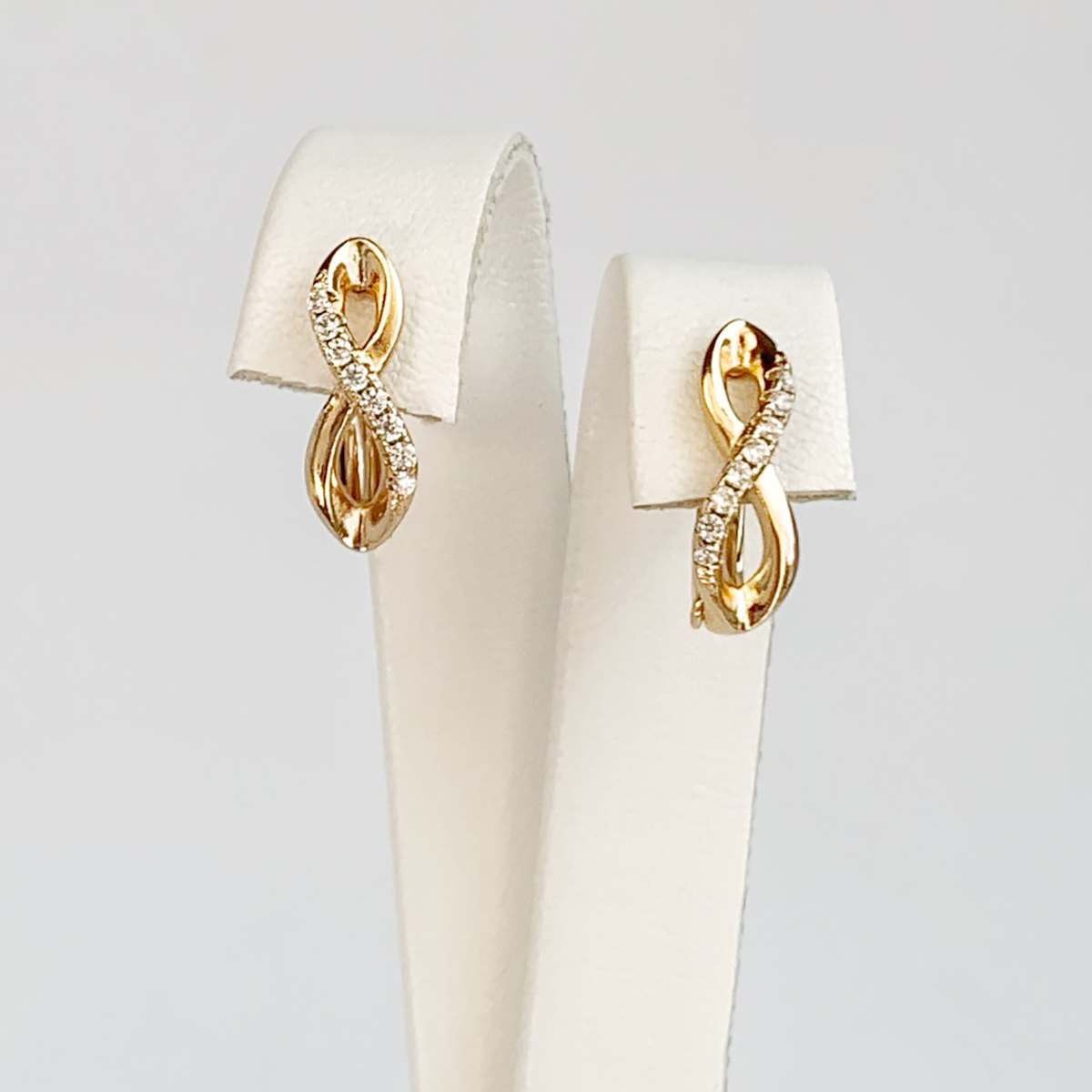 

Серьги Xuping из медицинского золота, белые фианиты, позолота 18K, 24976