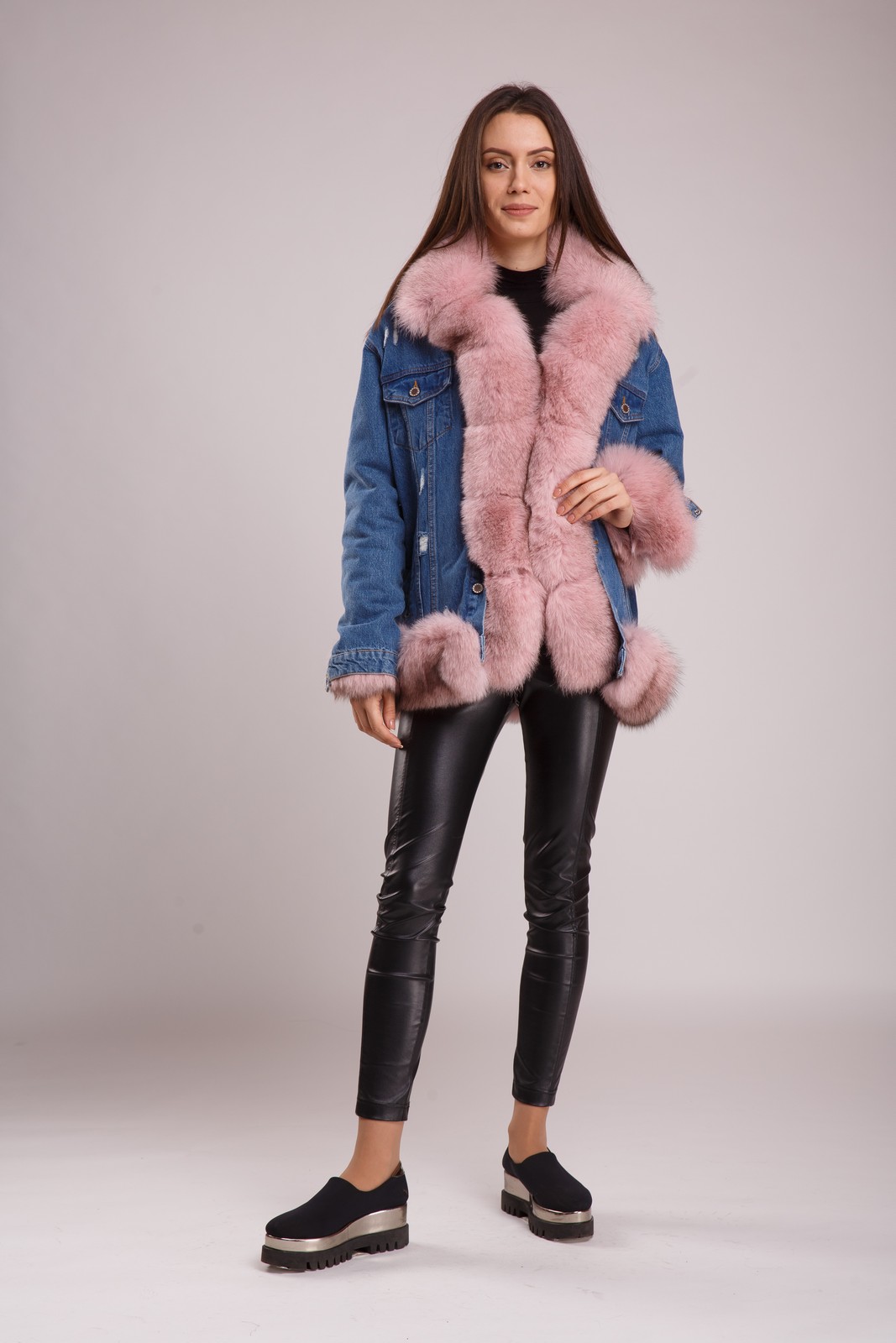 

Куртка меховая Bianca 40 Синий + Розовый (0712-557)
