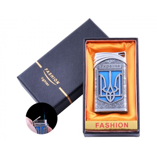 

Зажигалка в подарочной коробке "Украина" (Острое пламя) №UA-20 Silver