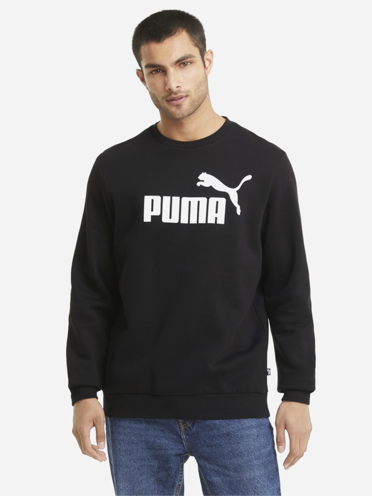 Акція на Світшот на флісі чоловічий Puma Ess Big Logo Crew Fl 58667801 XL Чорний від Rozetka