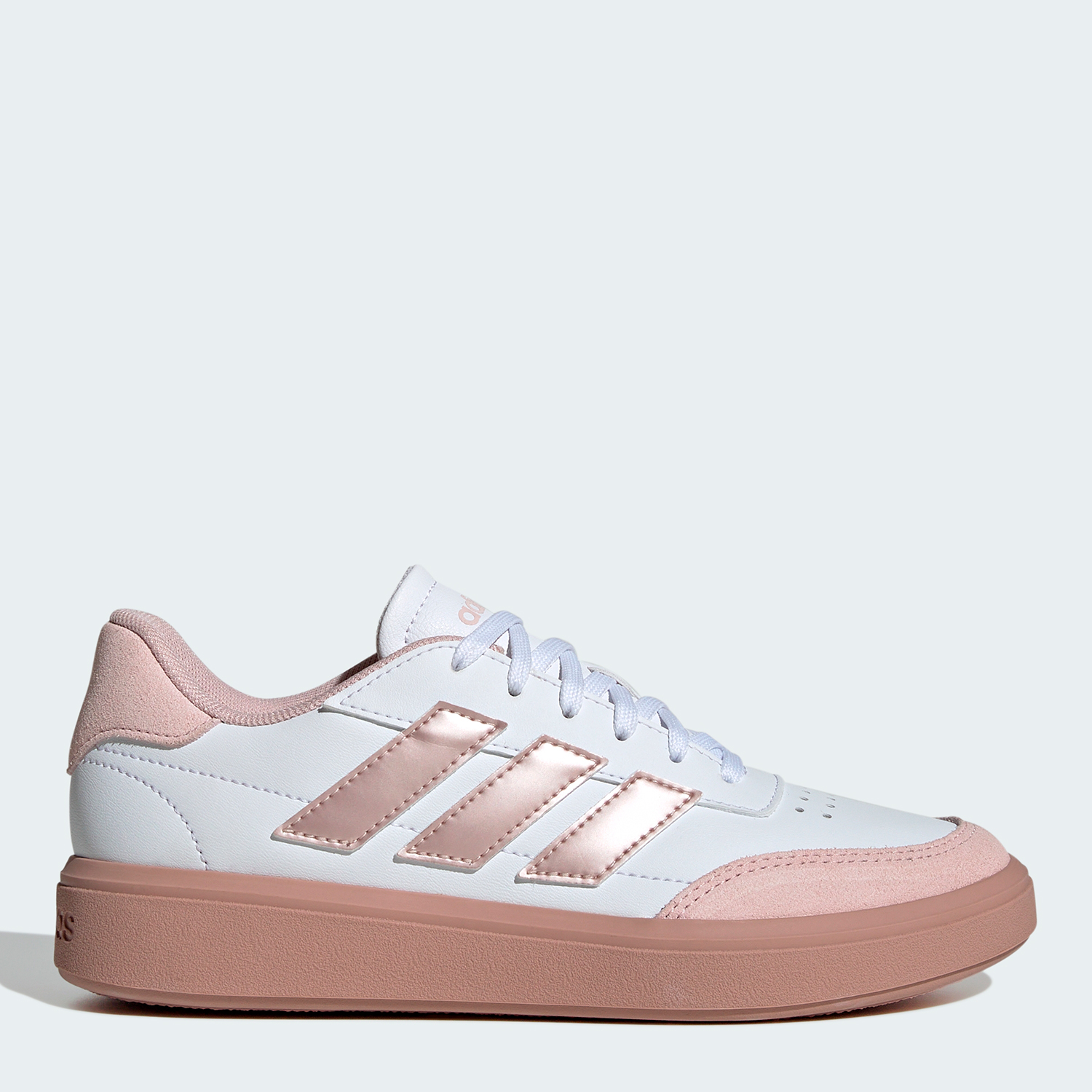 Акція на Підліткові кеди для дівчинки Adidas Courtblock J ID6498 38 Білі від Rozetka