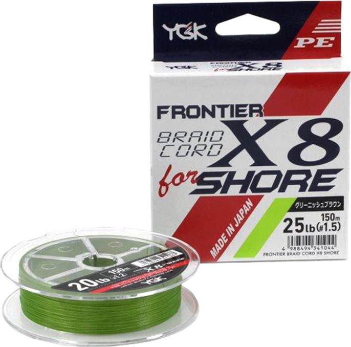 

Шнур YGK Frontier Braid Cord X8 150 м (зелёный) #1.2/0.185 мм 20lb/9.0 кг (55450297)