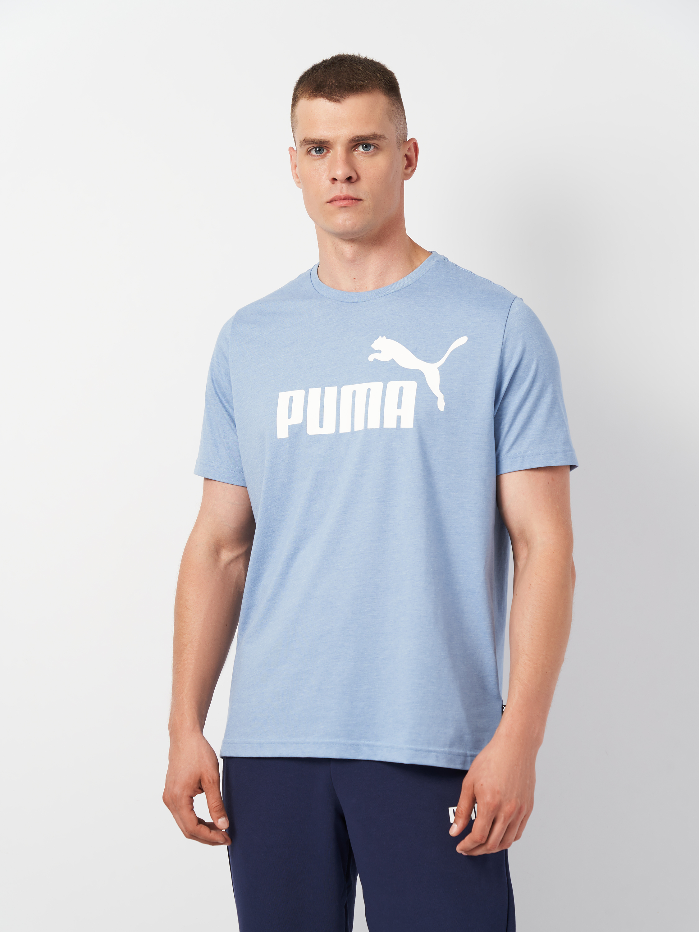 Акція на Футболка чоловіча Puma Essentials Foundation 58673620 2XL Синя з принтом від Rozetka