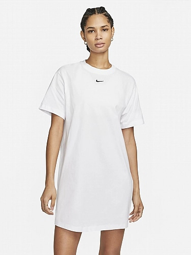 Акція на Платье-футболка мини летнее женское Nike Essential Dress DV7882-100 M Белое від Rozetka