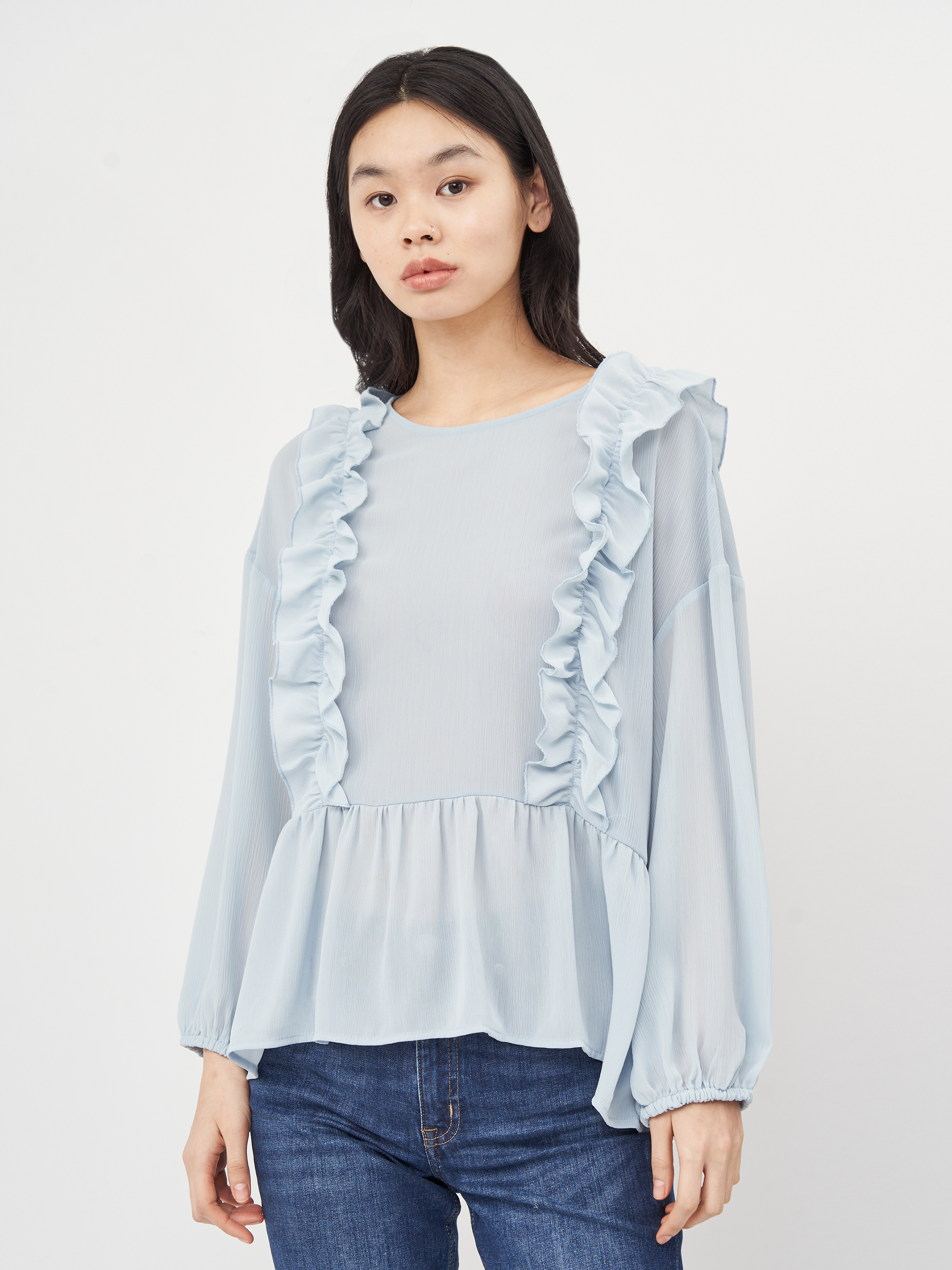 

Блузка H&M KK6235957 42 Светло-голубая