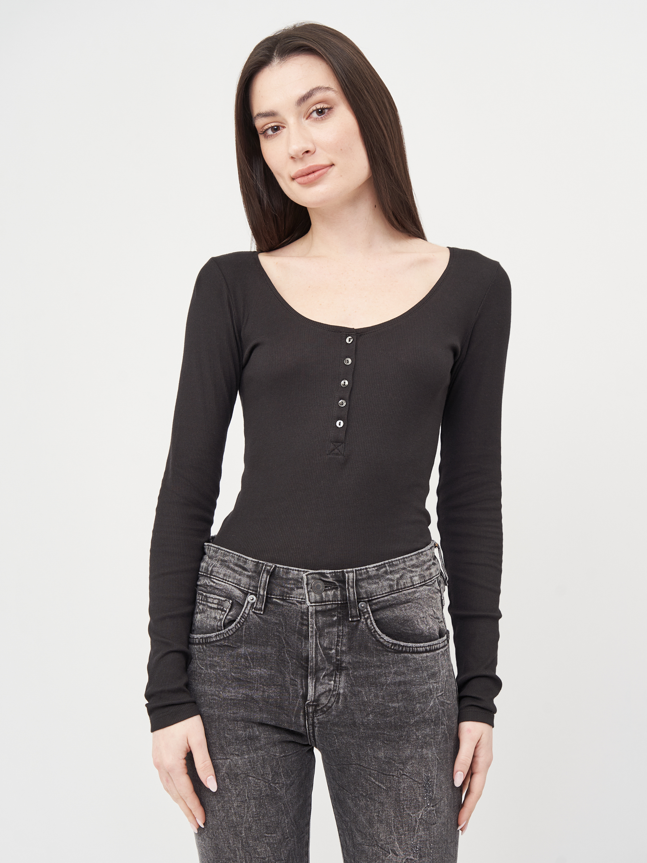 

Лонгслив H&M KK2372227 S Черный
