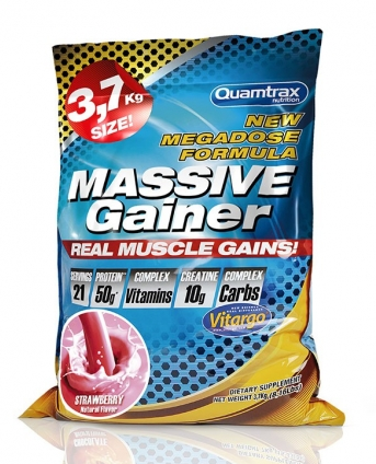 

Гейнеры Quamtrax Massive - 3,7 кг - клубника