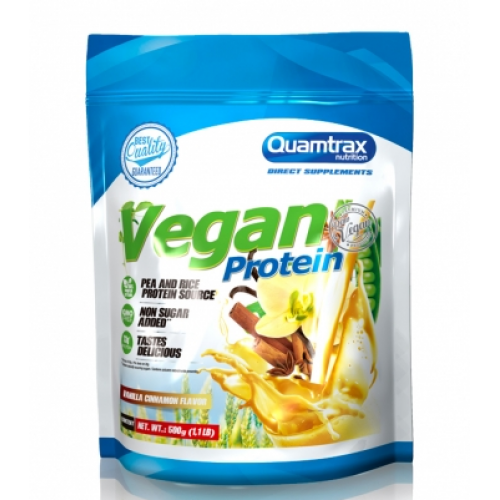 

Растительный протеин (для веганов) Quamtrax Vegan protein 500 г - ваниль