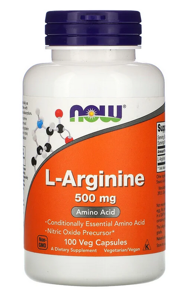 

Аргинин NOW Foods L-Arginine 500 мг 100 веган капс