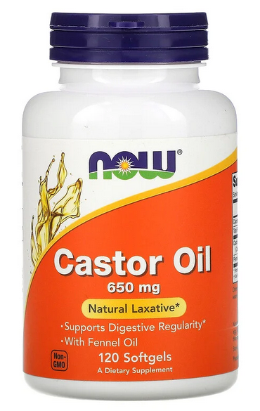

Добавки для активного долголетия NOW Foods Castor Oil 650 мг - 120 софт гель