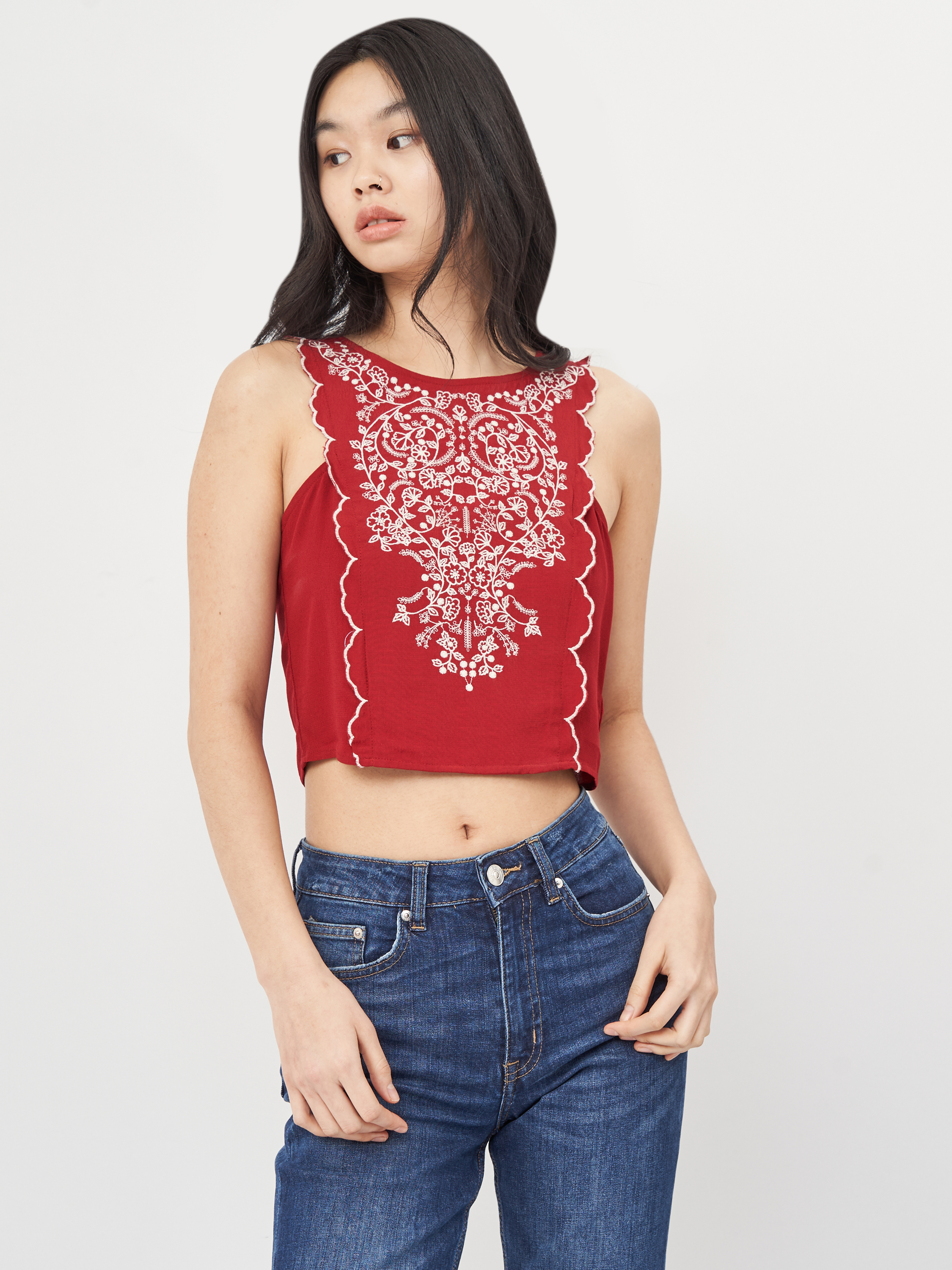

Топ H&M KK4118814 40 Темно-красный