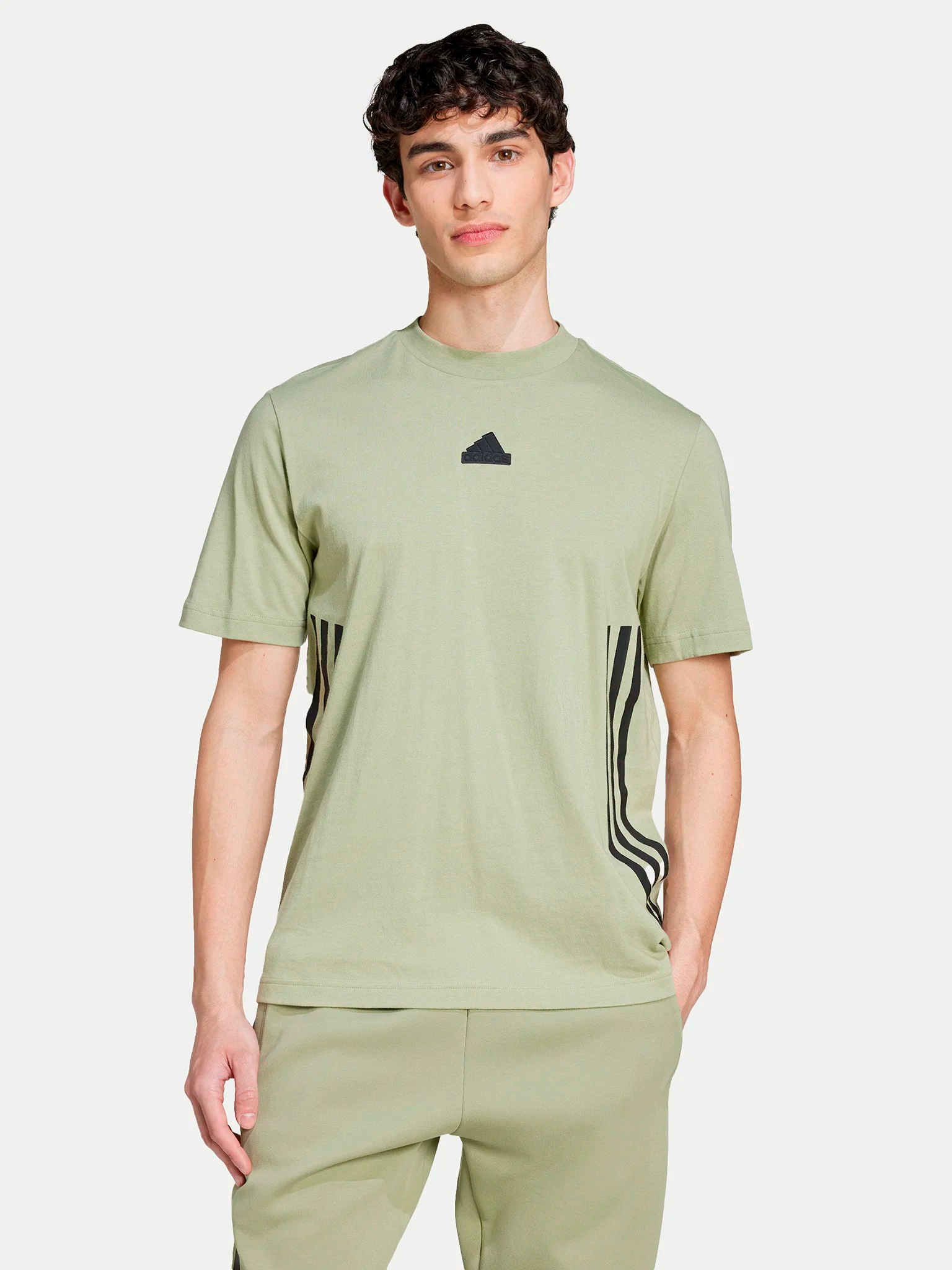 Акція на Футболка бавовняна чоловіча Adidas M Fi 3S Reg T IY7736 2XL Зелена від Rozetka