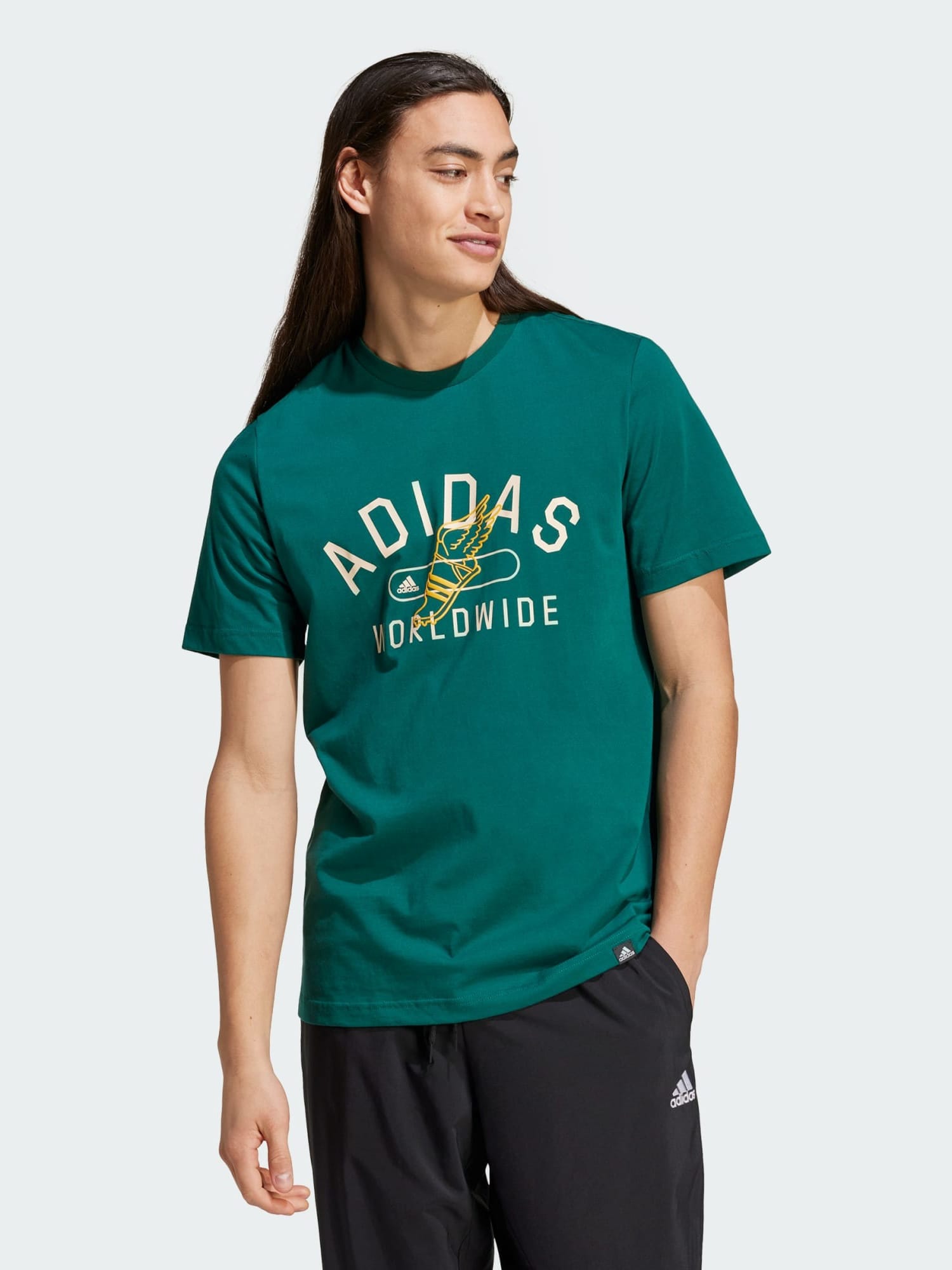 Акція на Футболка бавовняна чоловіча Adidas M Collegiate T IZ1169 S Зелена від Rozetka