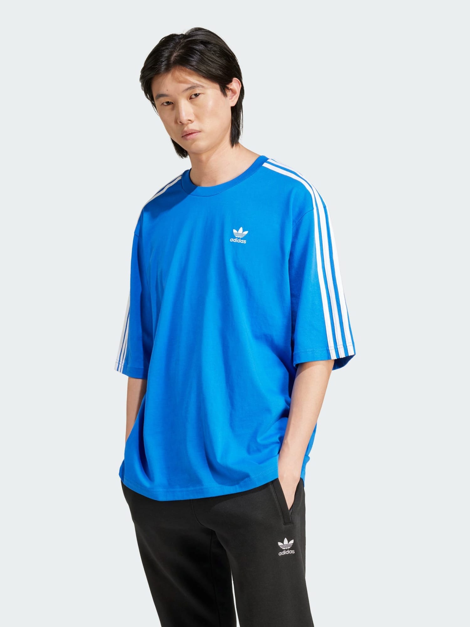 Акція на Футболка бавовняна чоловіча Adidas Originals Oversize Tee IZ2481 S Синя від Rozetka