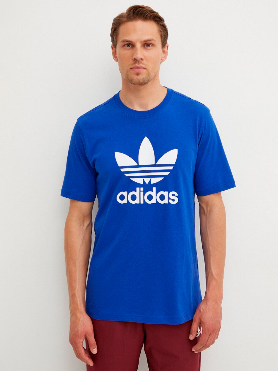 Акція на Футболка бавовняна чоловіча Adidas Originals Trefoil T-Shirt IZ3058 2XL Синя від Rozetka