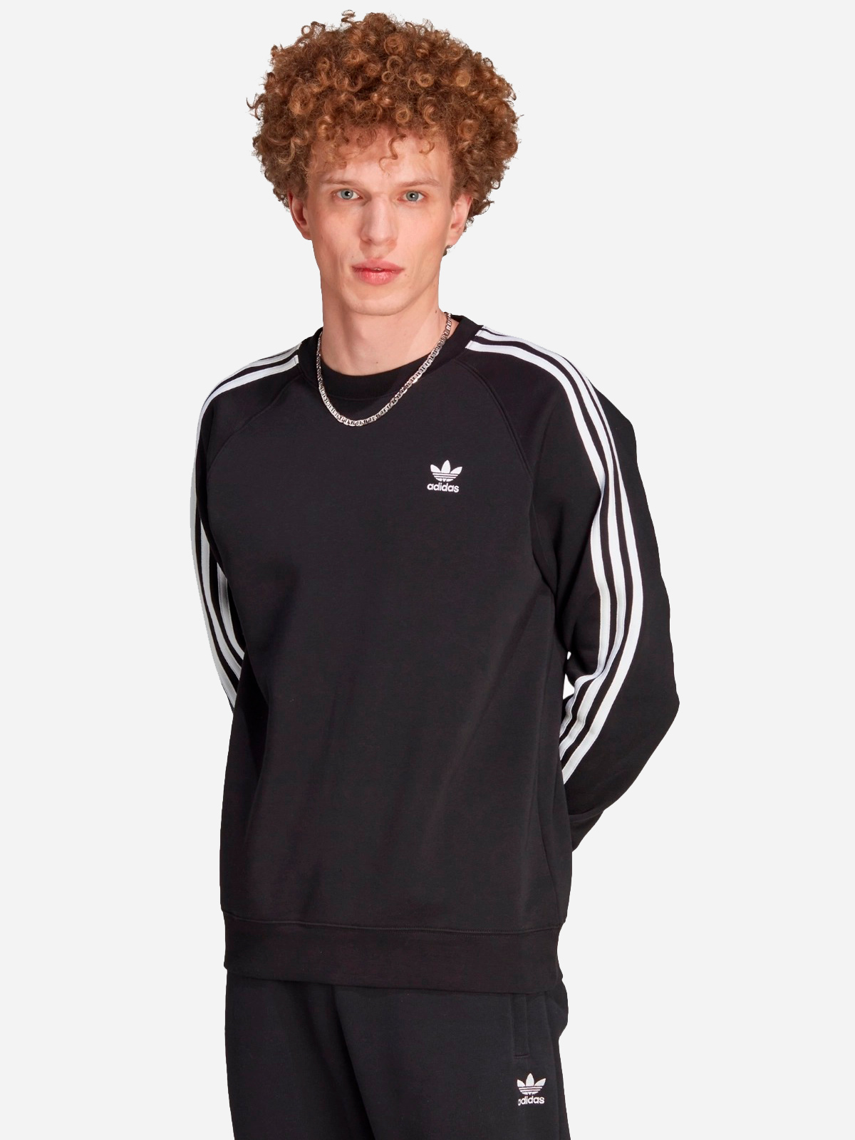 Акція на Світшот чоловічий Adidas Originals 3-Stripes Crew IM2087 L Чорний від Rozetka