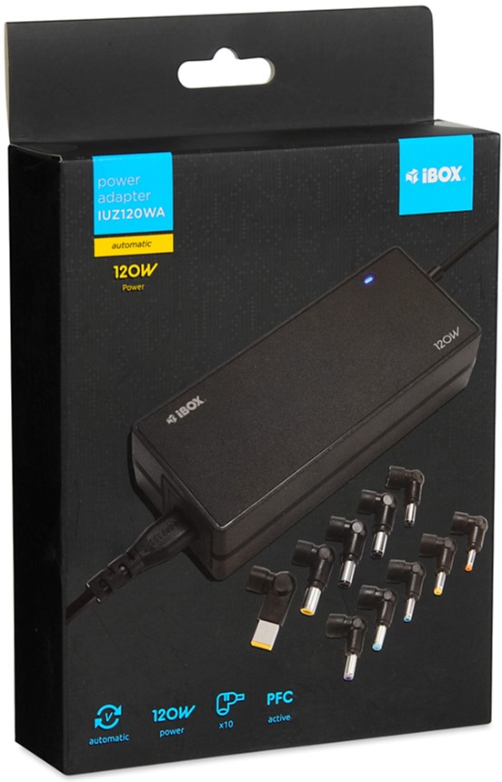 Блок живлення iBOX для ноутбука Acer, Asus, Compaq, Dell, HP, IBM, Lenovo, LG, Samsung, Toshiba 24V 6A 120W (IUZ120WA) — фото 6