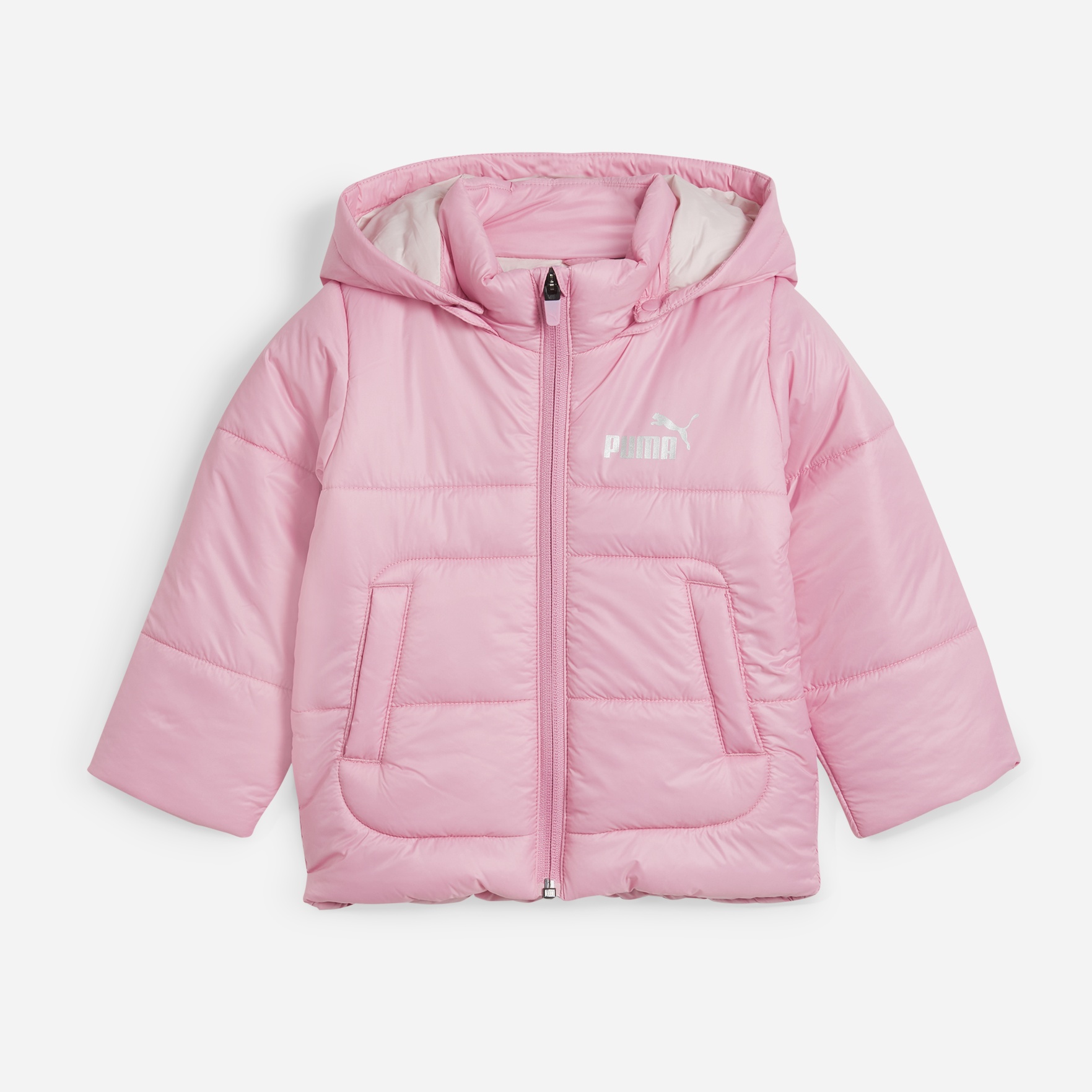 Акція на Дитяча демісезонна стьобана куртка для дівчинки Puma Minicats Hooded Padded Jacket 67597148 80 см Mauved Out від Rozetka