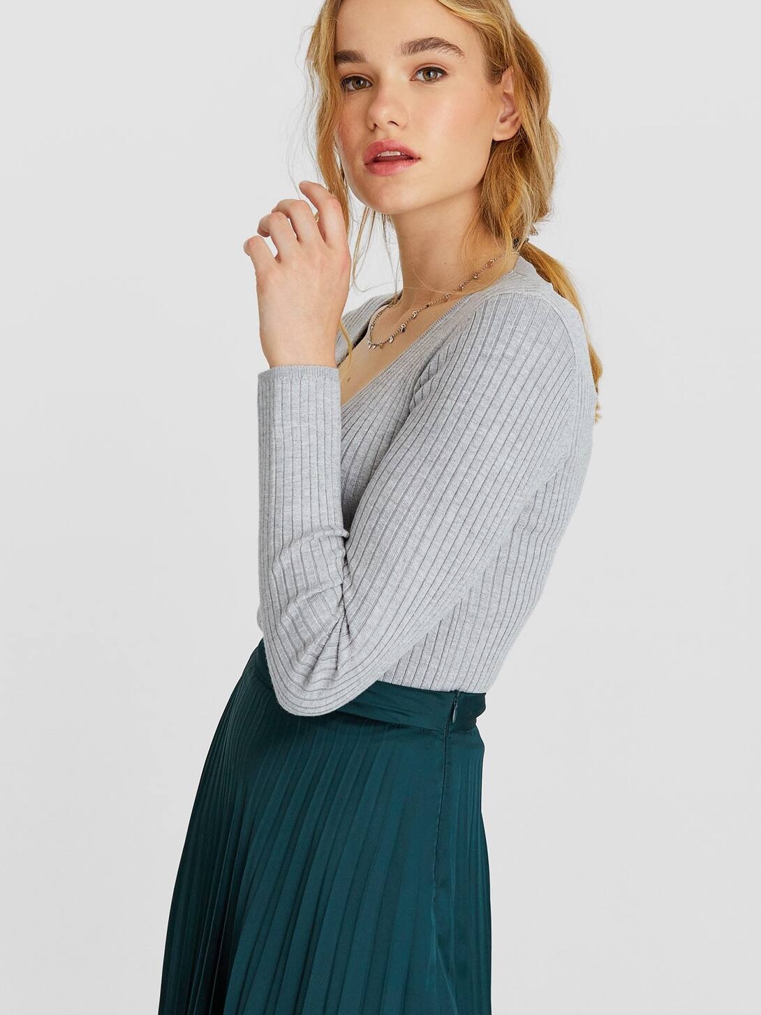 

Пуловер Stradivarius 5063/713/210  Серый, Пуловер Stradivarius 5063/713/210 M Серый