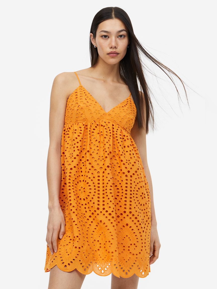 Акція на Сукня коротка літня жіноча H&M 271176790_orange XXL Помаранчева від Rozetka