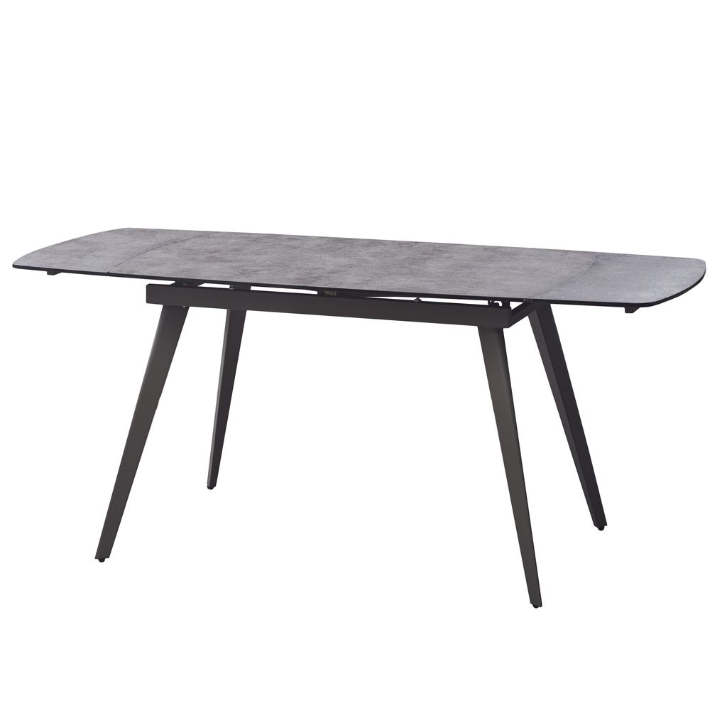 

Обеденный раскладной стол в гостиную, кухню Largo Iron Grey 120(180)x80 стекло, сталь серый цвет Concepto