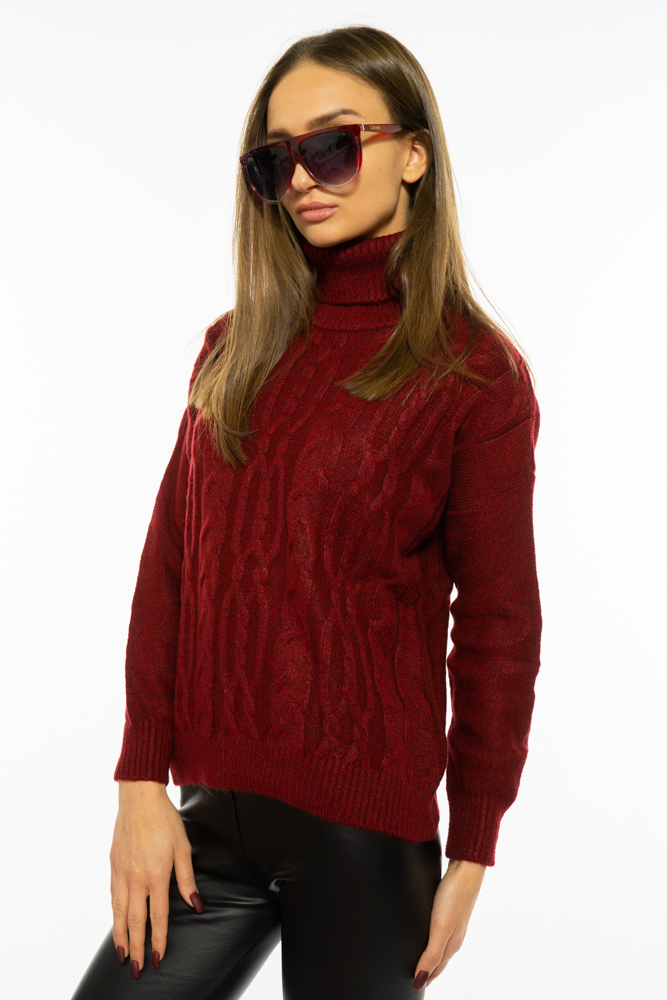 

Свитер женский с высоким воротником Time of Style 616F0721 M-L Бордо