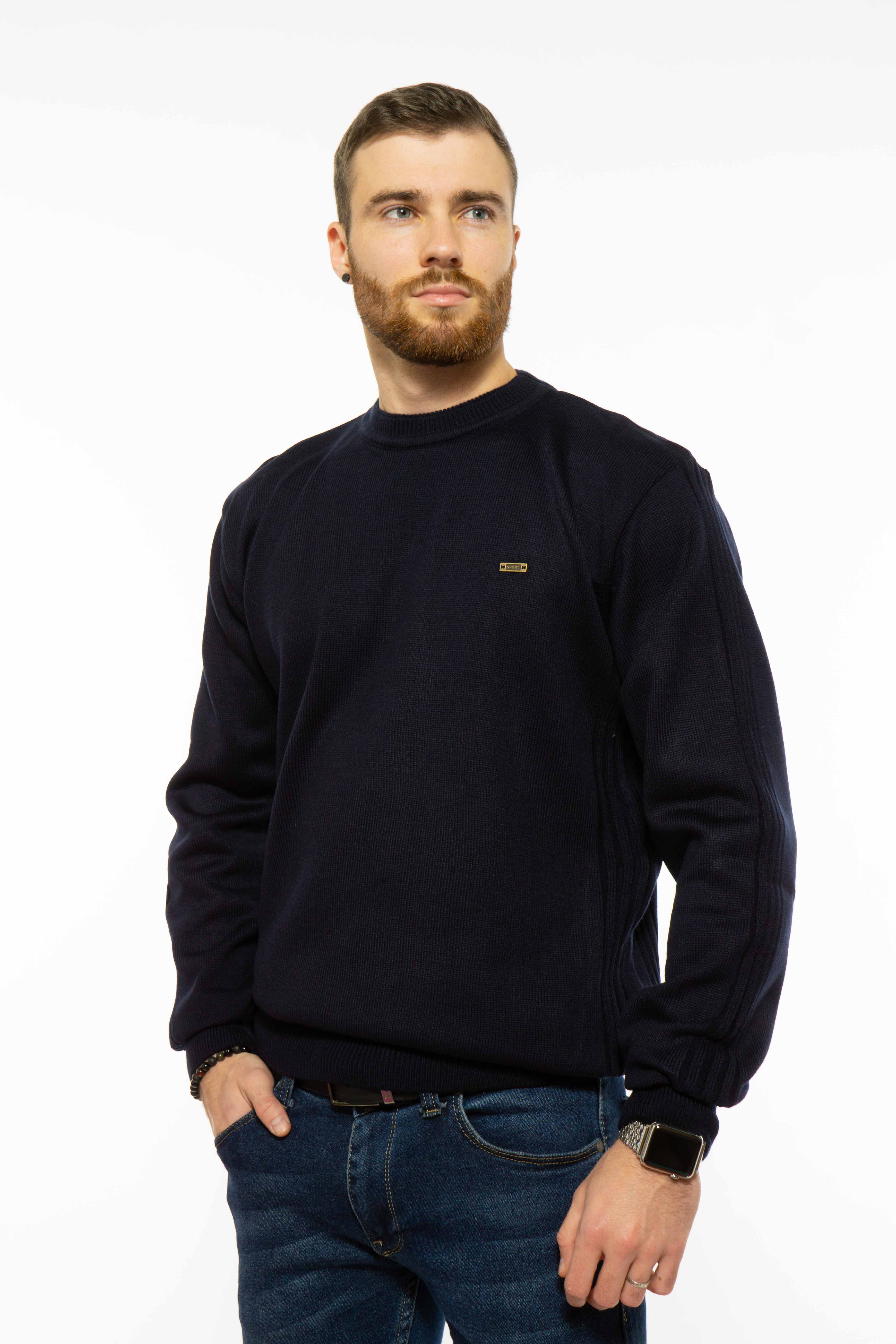 

Пуловер однотонный Time of Style 85F224 XXL Чернильный