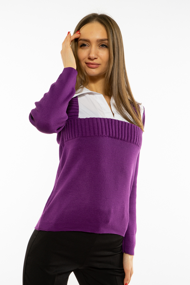 

Джемпер-обманка женский Time of Style 618F210 S-M Бело-фиолетовый