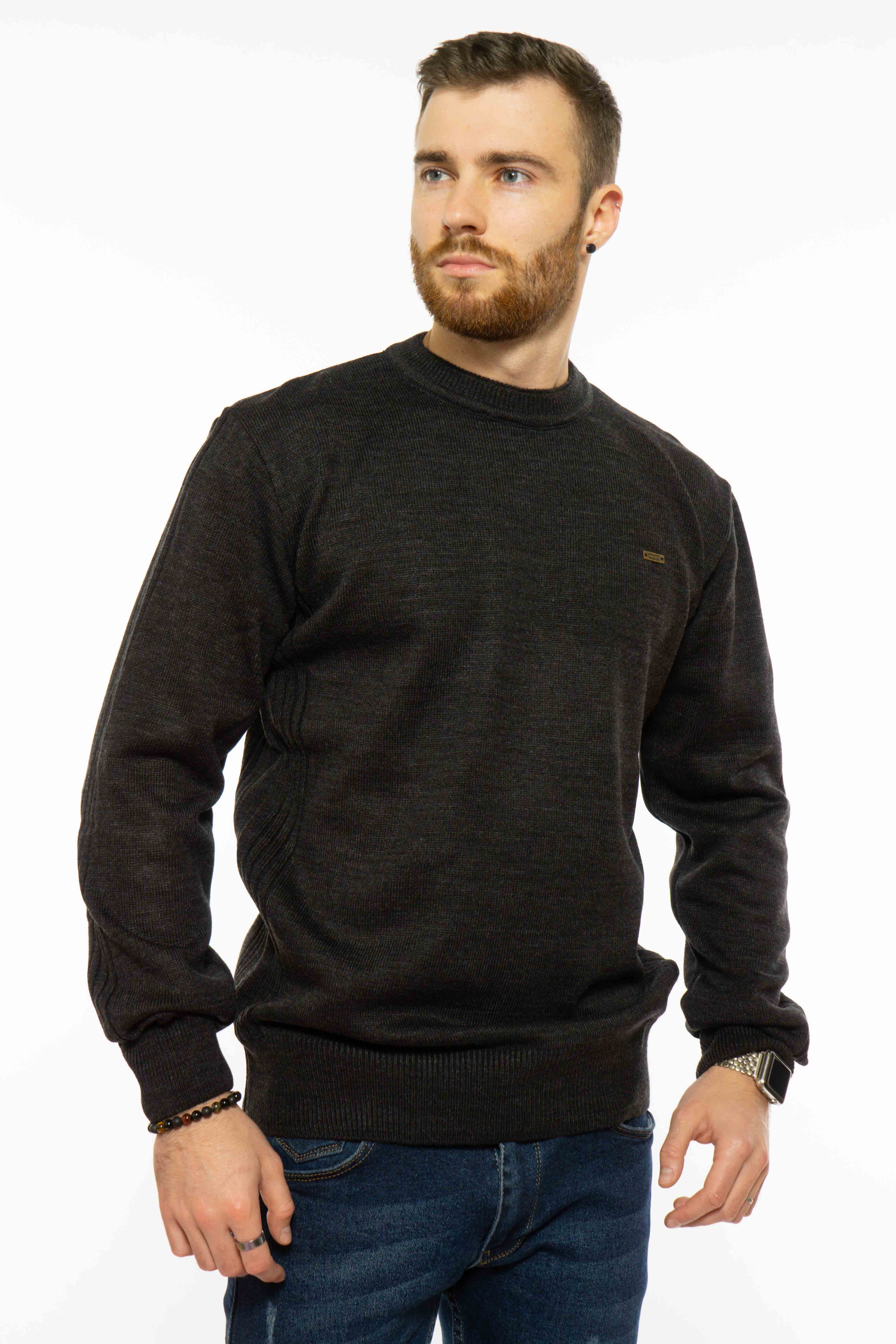 

Пуловер однотонный Time of Style 85F224 XXXL Темно-серый