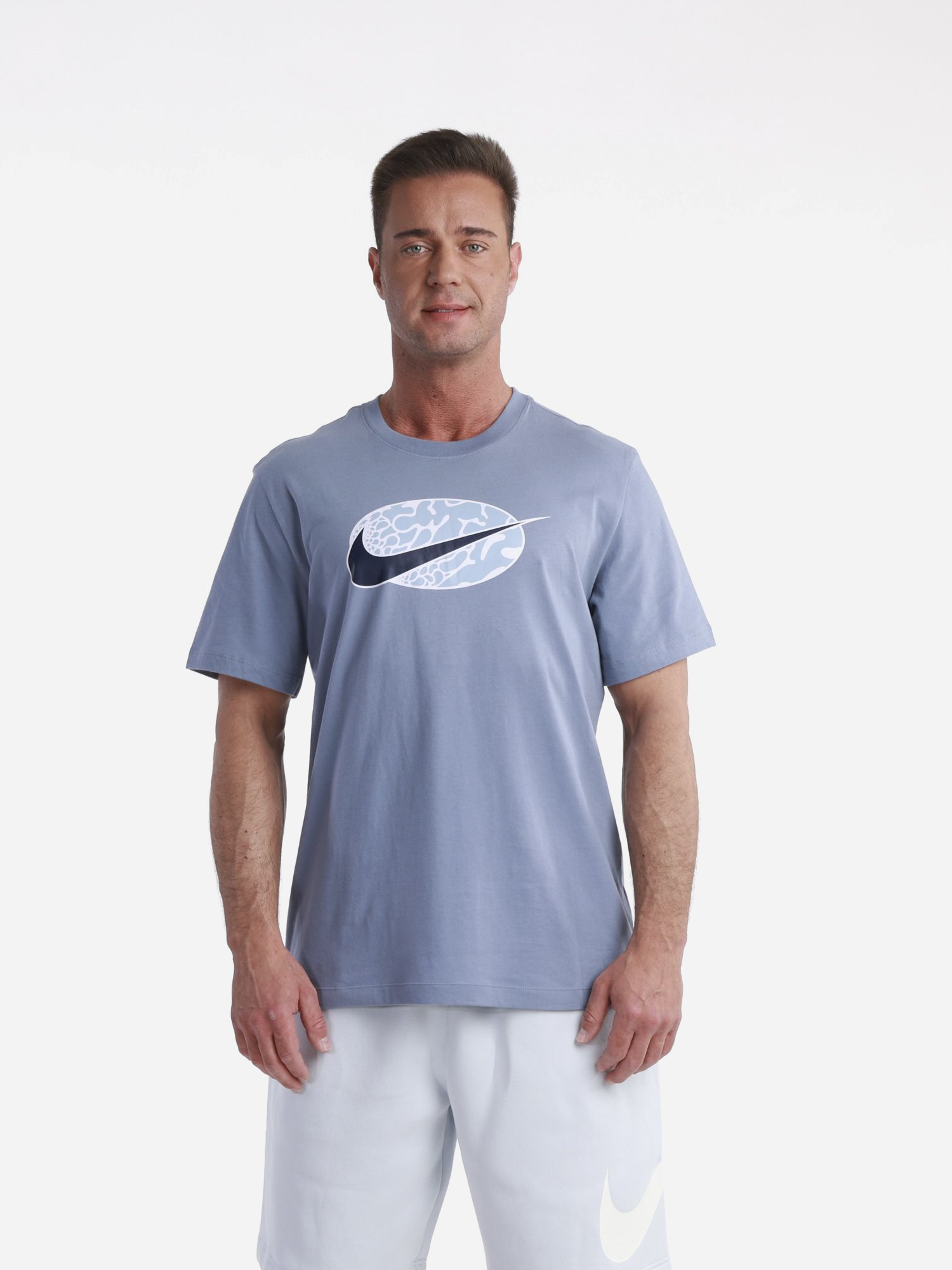 Акція на Футболка бавовняна чоловіча Nike M Nsw Tee 12Mo Swoosh Sp24 FQ5929-493 S Світло-сіра від Rozetka