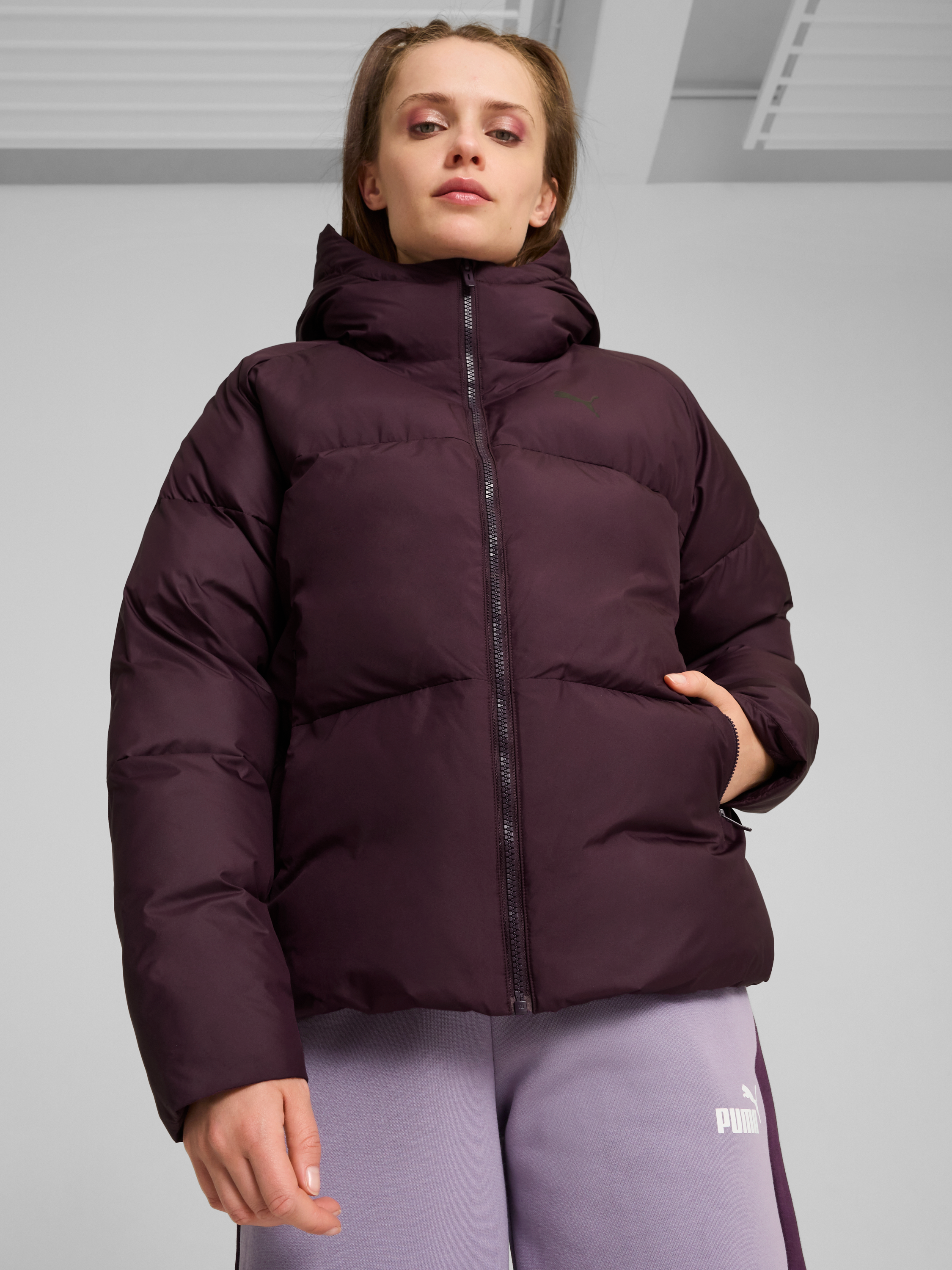 Акція на Куртка демісезонна з капюшоном жіноча Puma Poly Puffer Jacket 62648944 S Фіолетова від Rozetka