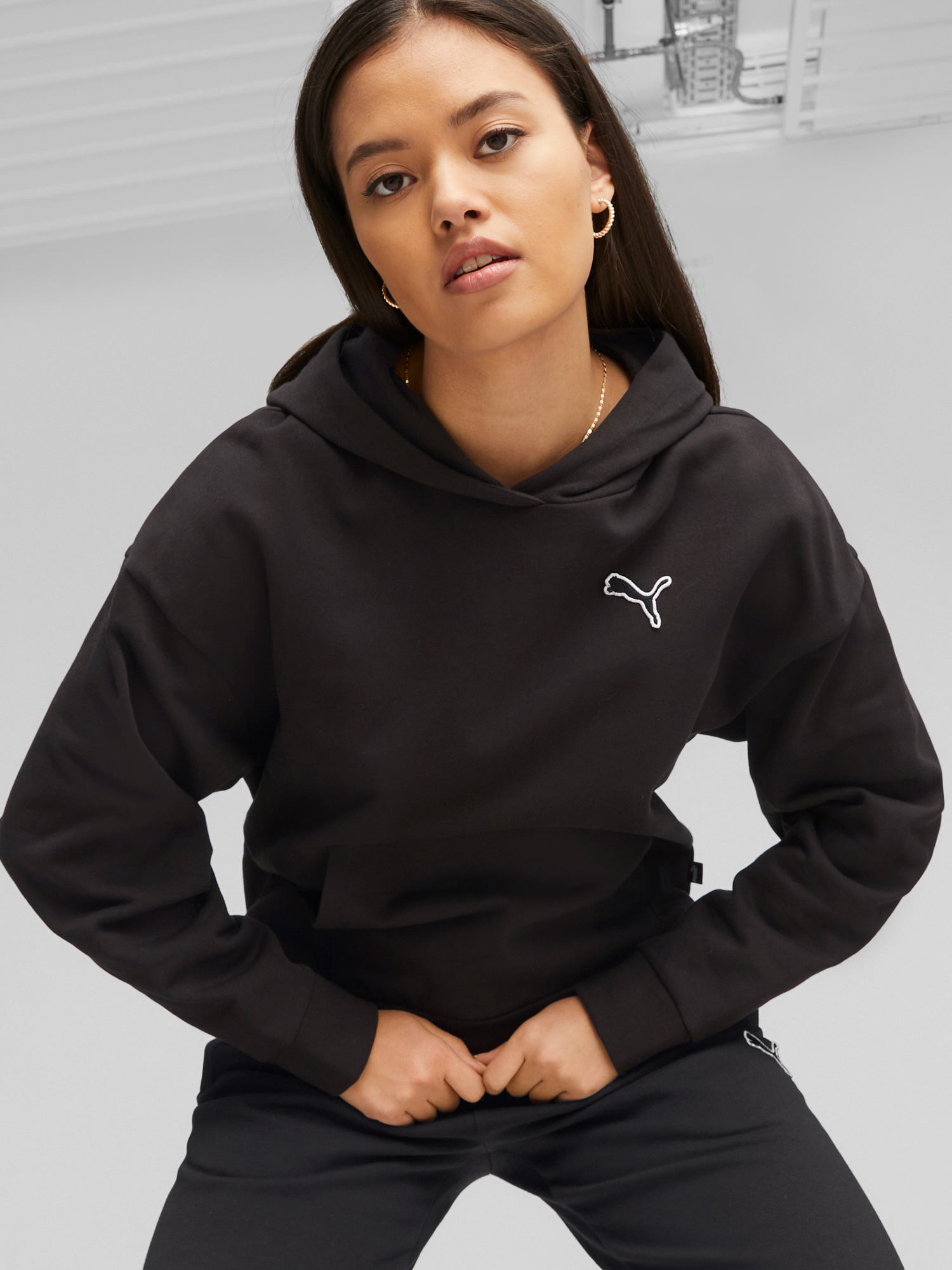 Акція на Худі тепле жіноче Puma Better Essentials Hoodie Fl 67680401 L Чорне від Rozetka