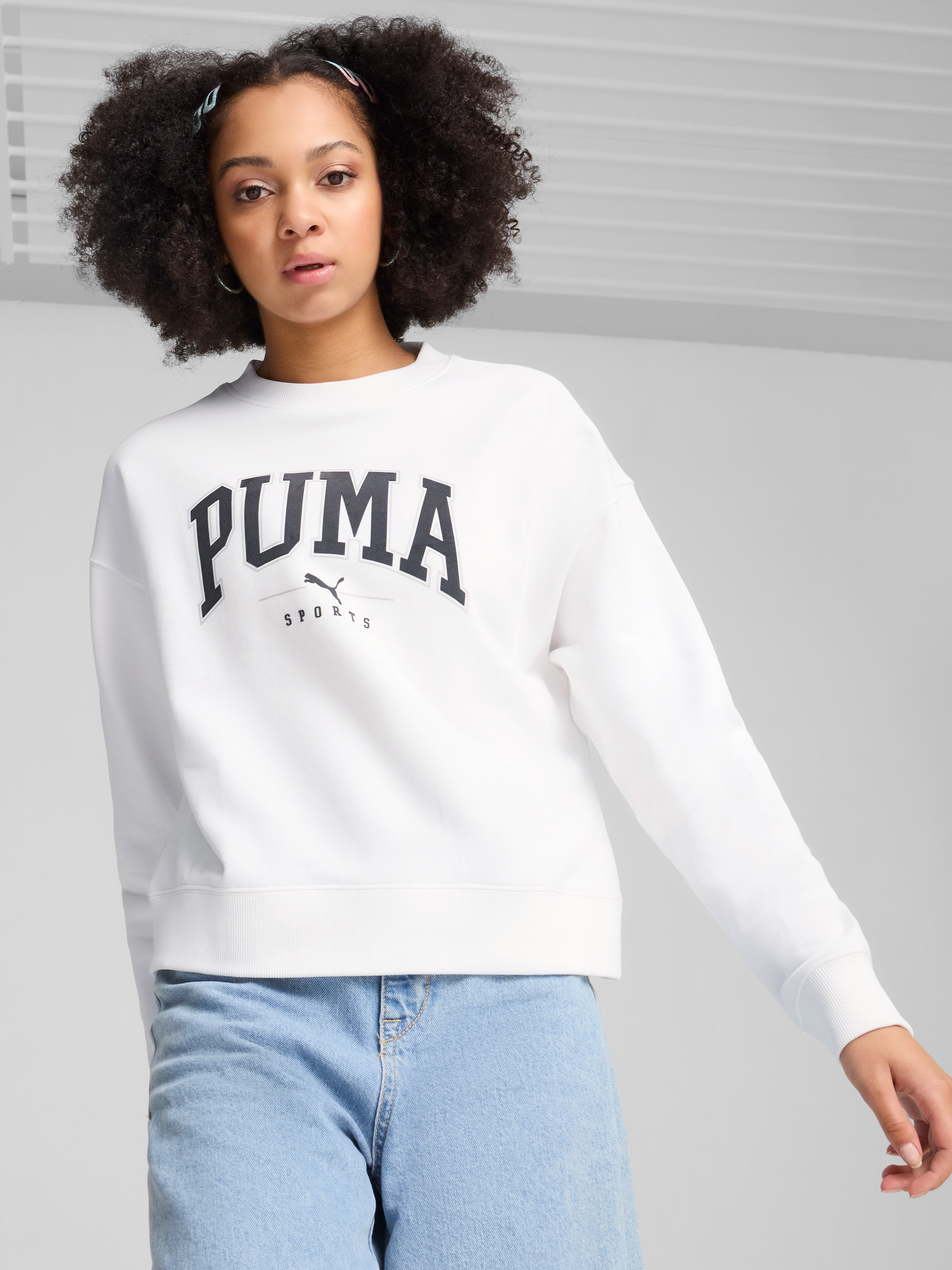 Акція на Світшот утеплений жіночий Puma Squad Crew Fl 68153902 XS Білий від Rozetka