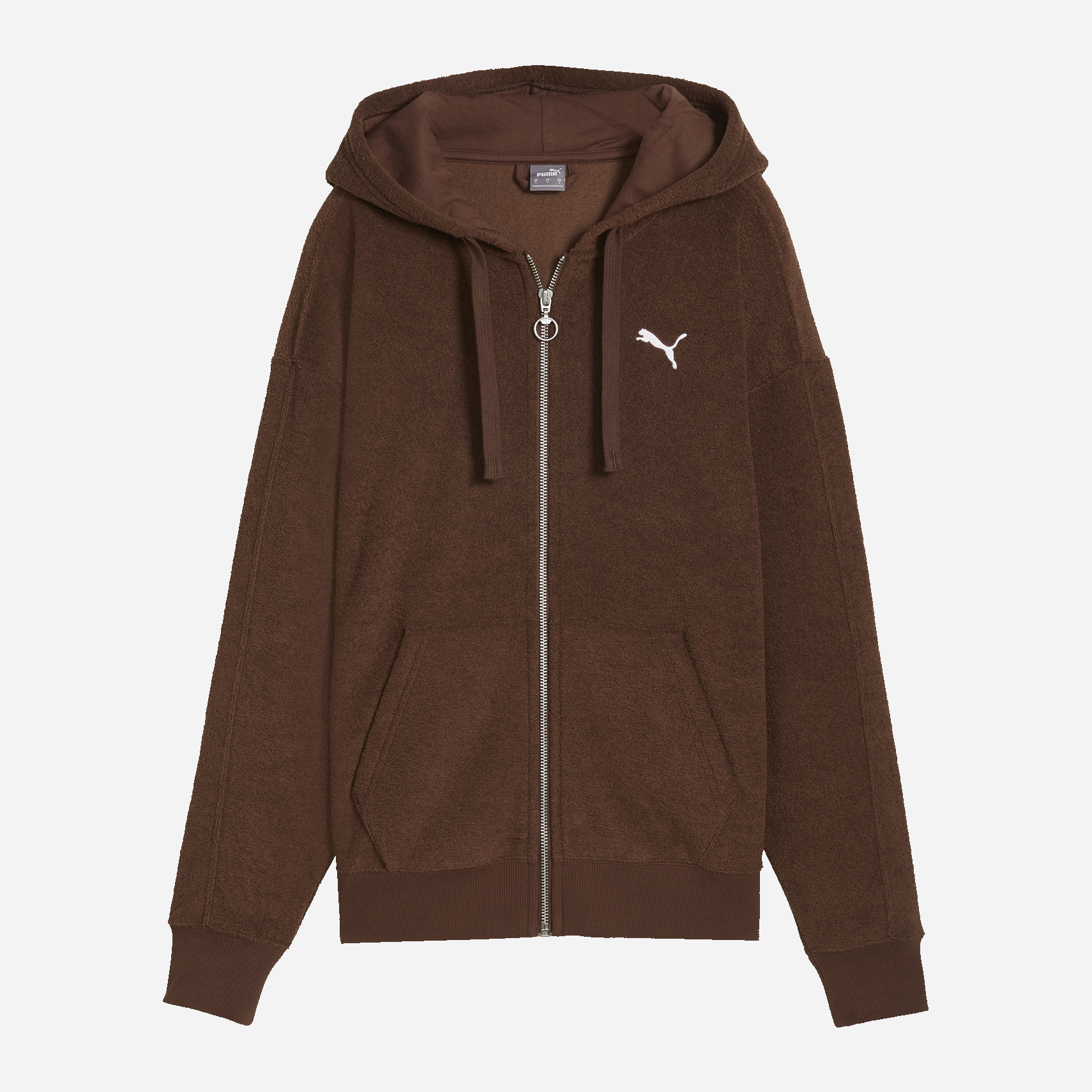 Акція на Толстовка на блискавці утеплена з капюшоном жіноча Puma Her Full-Zip Hoodie 68163665 XS Коричнева від Rozetka