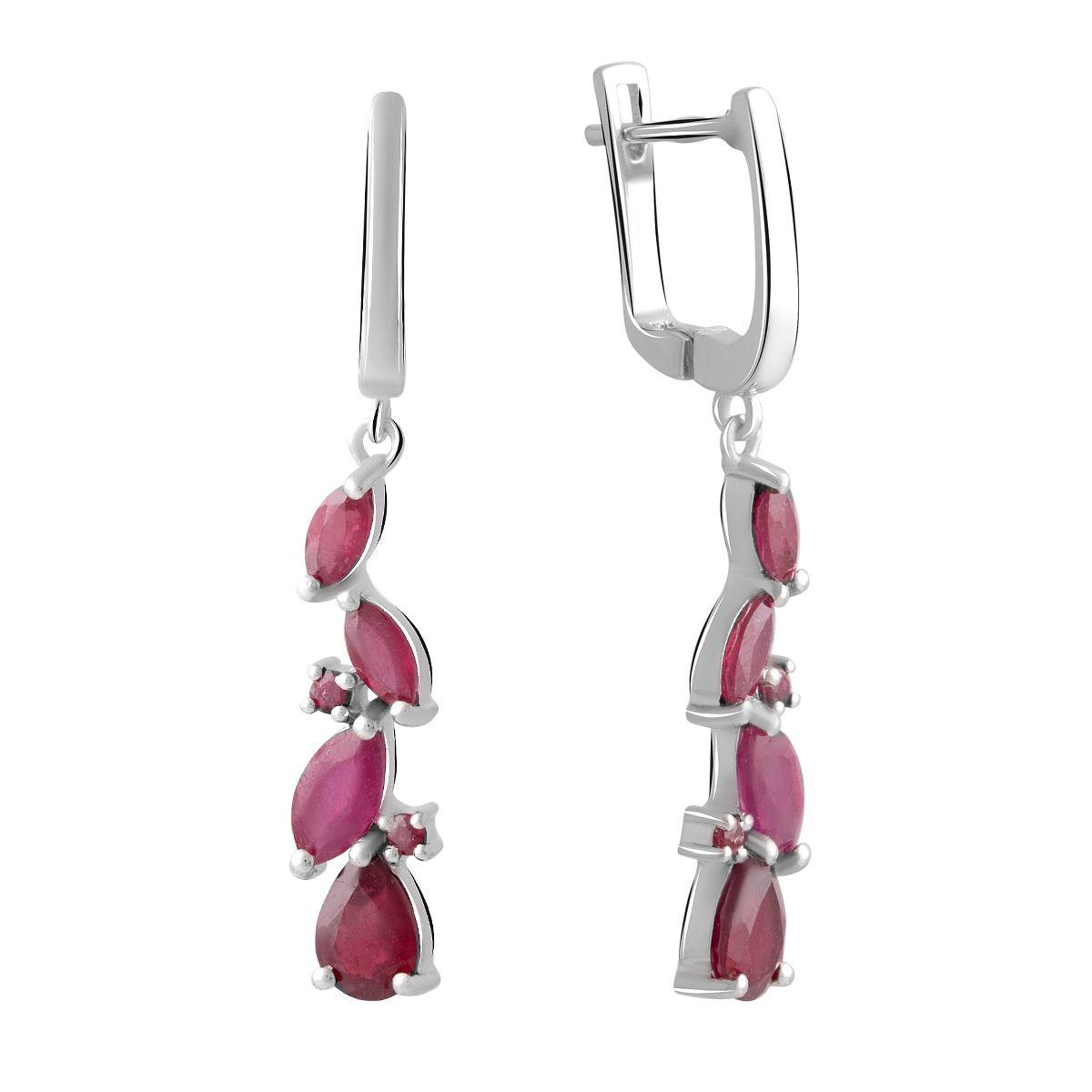 

Серебряные серьги SilverAlex с натуральным рубином