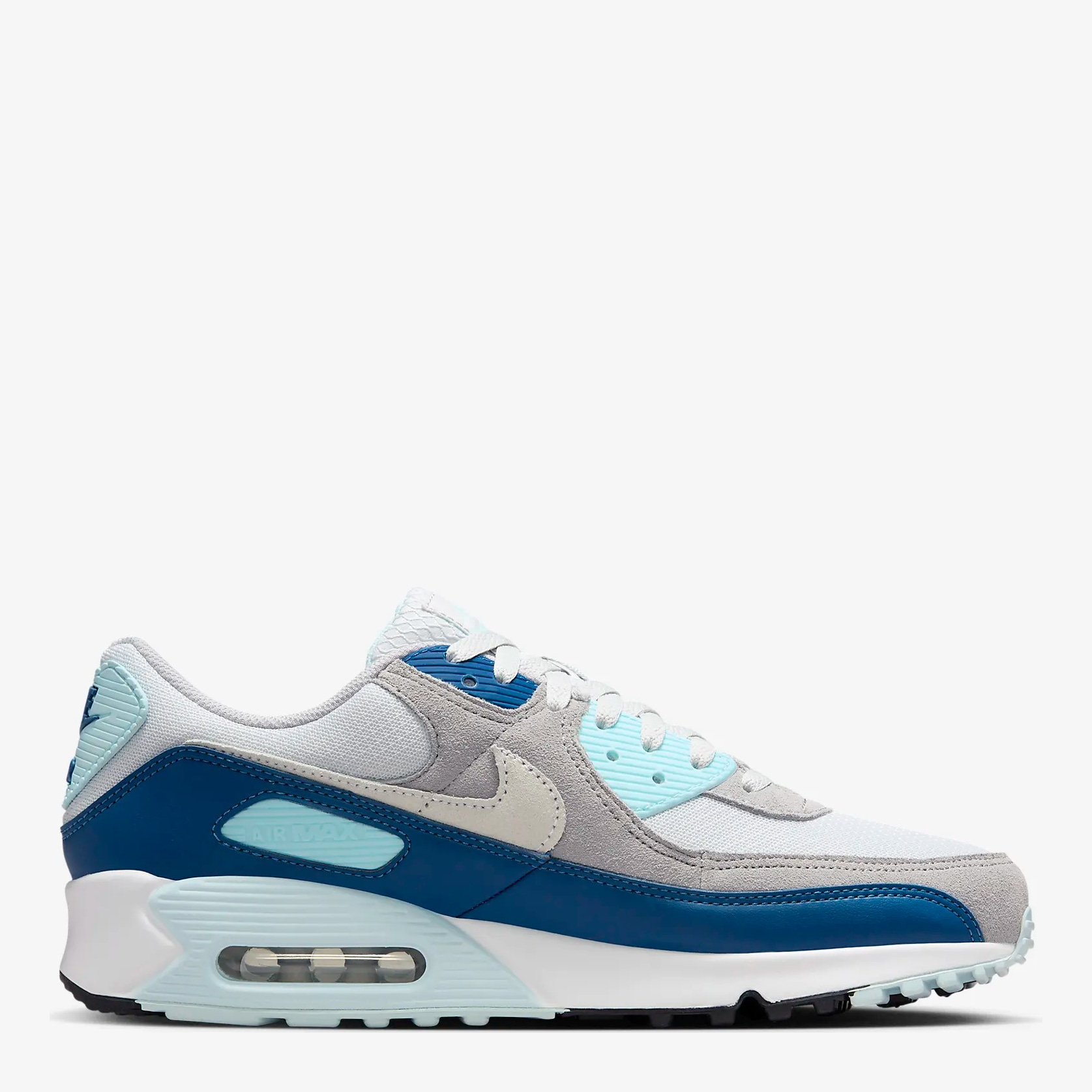 Акція на Чоловічі кросівки Nike Air Max 90 FN6958-001 47 (12.5US) 30.5 см Сірий/Синій від Rozetka