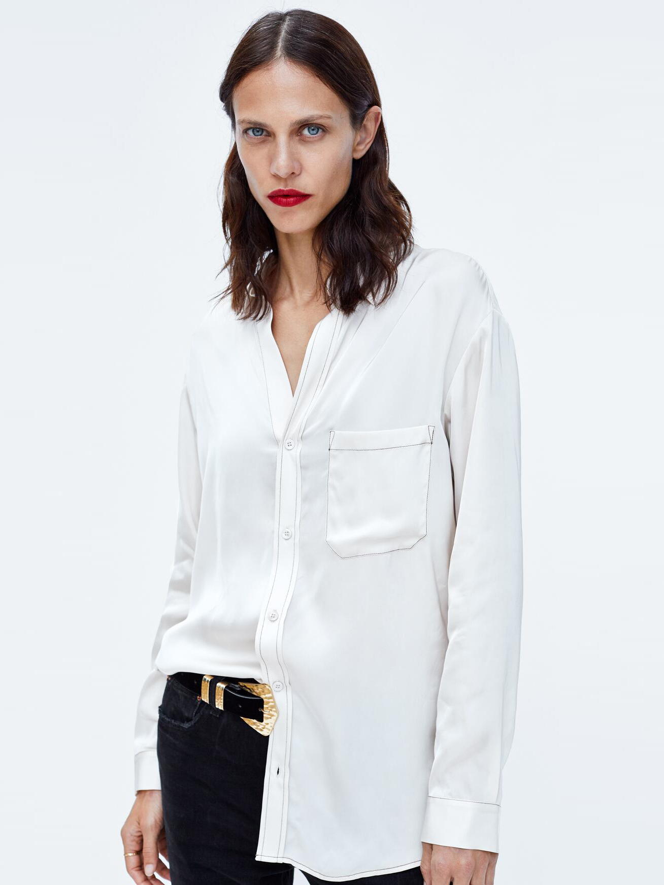 

Рубашка Zara 04786274810 М Бежевая